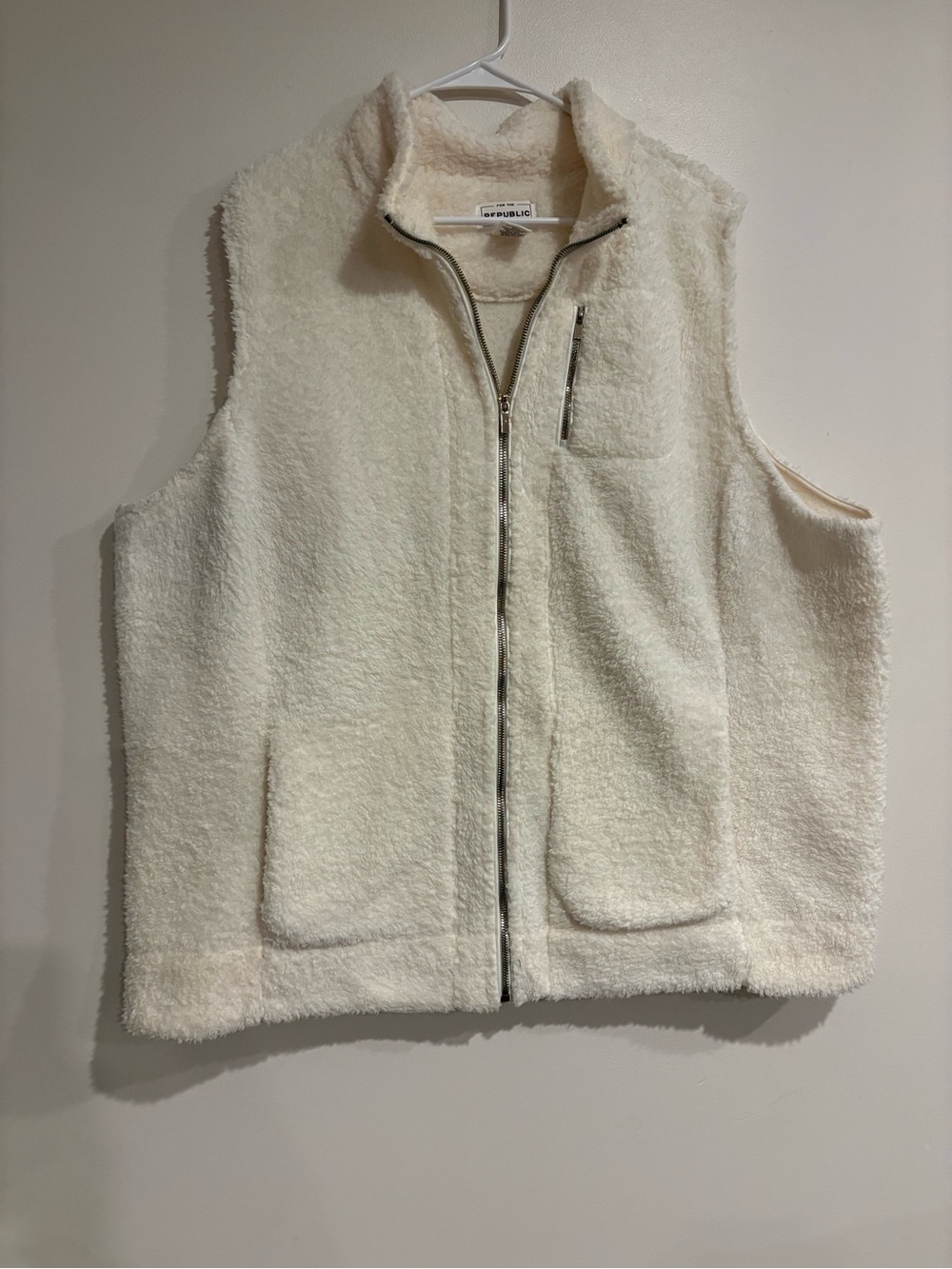 For The Republic Ivory Sherpa Zip Vest